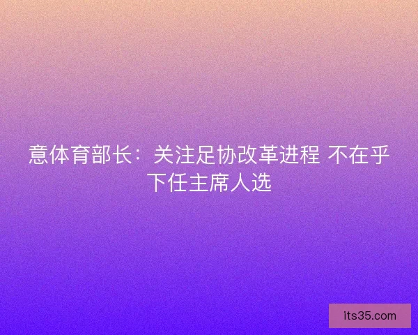 意体育部长：关注足协改革进程 不在乎下任主席人选