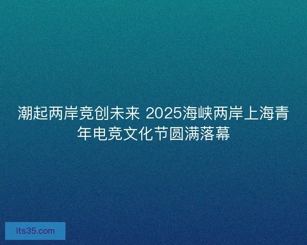 潮起两岸竞创未来 2025海峡两岸上海青年电竞文化节圆满落幕